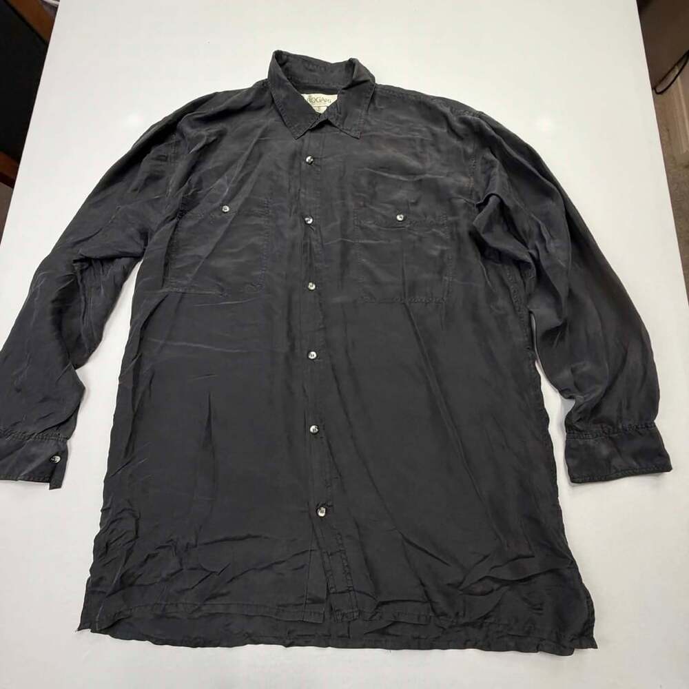 BOGARI Silk Long Sleeve Button Down Shirt Size L